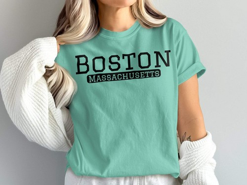 Camisetas tipográficas clásicas audaces de Boston Massachusetts - Imagen 33 de 65