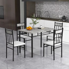 5Pcs Dining Set Kitchen Room Table Set Dining Table and 4 Kitchen Chairs