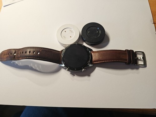 Huawei GT LTN-B19 Smart Watch -Black brown leather strap - 第 2/4 張圖片