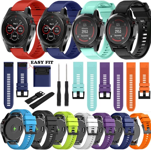 Replacement Silicone Watch Band Strap For Garmin Fenix 3 HR/5X/6/6 Pro/7/7X/8/5S - Picture 2 of 111