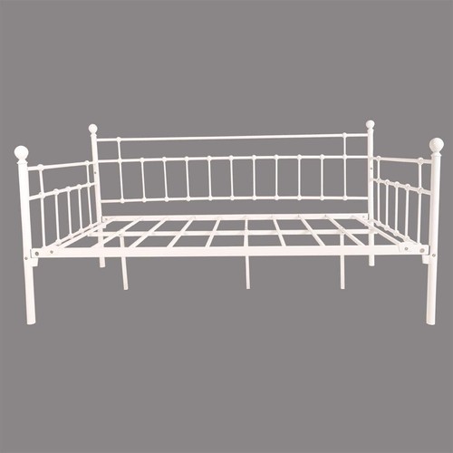 Durable Powder Coated Twin Metal Daybed Frame with Headboard for Living Room - Picture 6 of 7