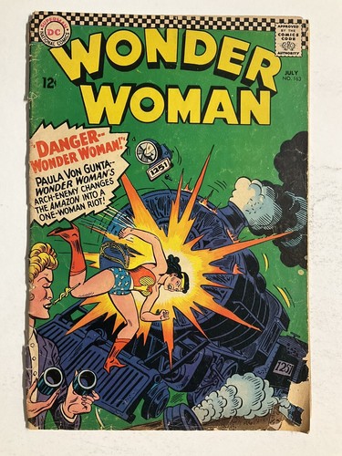 WONDER WOMAN 163 GD GOOD 2.0 COVER DETACHED DC COMICS  - Picture 1 of 2