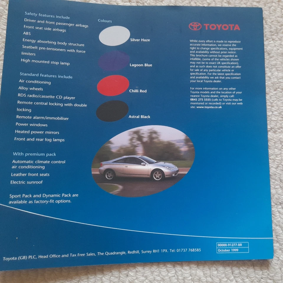 Toyota Celica Brochure 1999 - Image 3 of 3