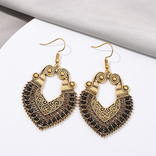 Pendientes BOHO con flecos borla bohemia retro étnica colgante gota hecha a mano joyería - Imagen 4 de 11