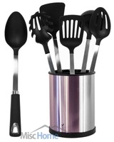Misc Home 6 Piece Stainless Steel Kitchen Utensil Set With Rotating Cooking U... Misc Home 6 Piece Stainless Steel Kitchen Utensil Set With Rotating Cooking U...