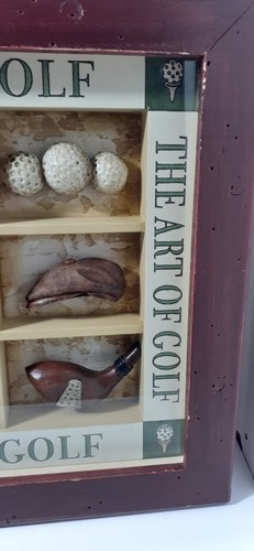 Golf Diorama 3d Shadow Box Wall Decor Frame 14" x 11" "The Art Of Golf" - Picture 8 of 9