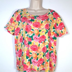 White-Stag-Womens-Size-XL-16-18-Pullover-Top-Blouse-Short-Sleeve