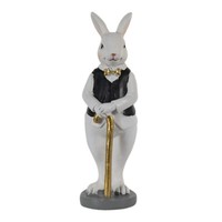 Clayre & Eef Herr Hase Osterhase Schwarz Weiß Dekofigur Ostern #2023098