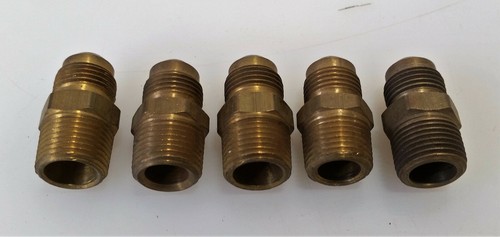 3/8" Inch Male Pipe Thread x 3/8" Inch Male Flare Thread Fitting Adapter 5-Pkg. - Picture 2 of 4