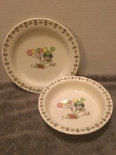 Lefton Childs Set Bowl  Plate Boy Holding Balloons 05620