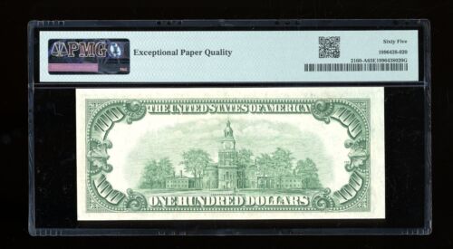 DBR 1950-C $100 FRN Boston Gem Fr. 2160-A PMG 65 EPQ Serial A03339560A - Picture 2 of 2