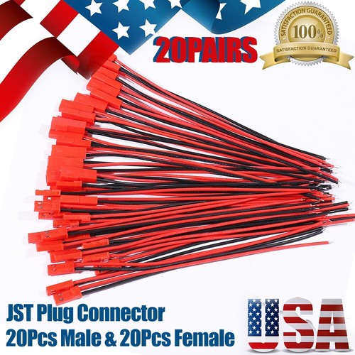 20 pairs 150mm For JST Plug Connector Cable Wire Male & Female RC Lipo Battery - Picture 16 of 22