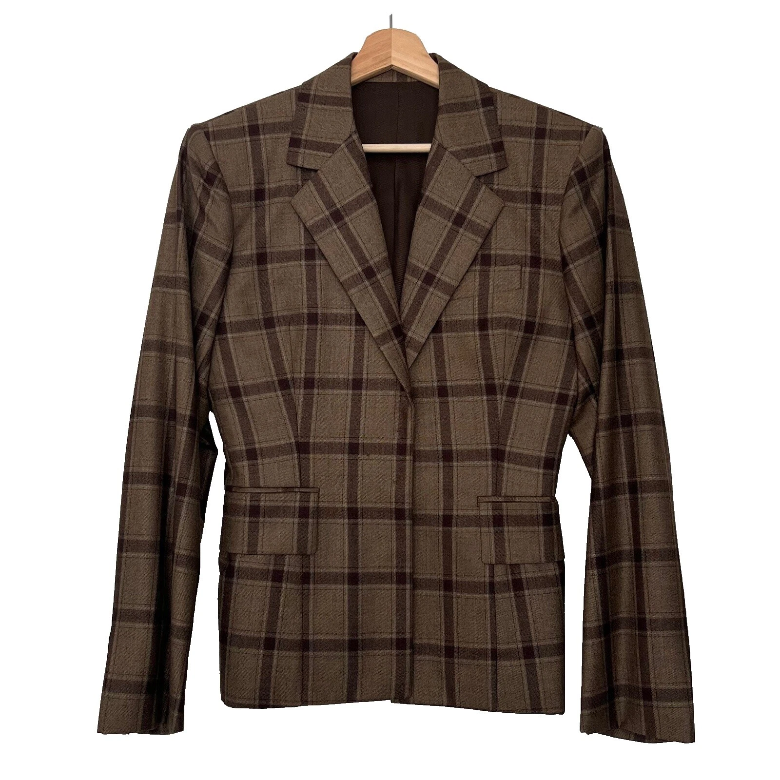 Blazers Marrón a Cuadros para Mujeres