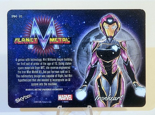 2024 MARVEL METAL UNIVERSE AVENGERS PLANET METAL IRONHEART PM-15 - Picture 3 of 3