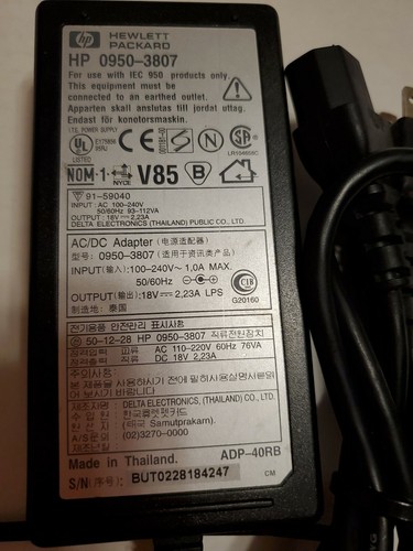 Adaptador de alimentación de CA/CC HP 0950-3807 18V 2,23A para impresora OfficeJet/DeskJet OEM - Imagen 2 de 4