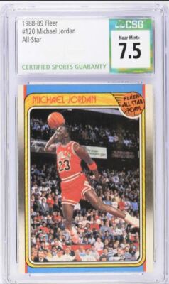 1988-89 Fleer Michael Jordan #120 ジョーダン MICHAEL JORDAN 1988-89 FLEER ALL-STAR #120 CSG 7.5 NM+ GRADED