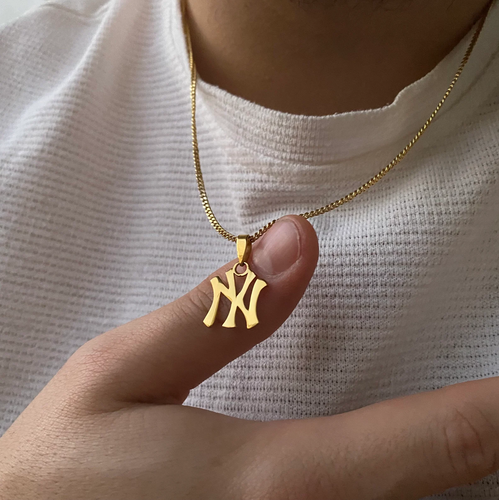 Collar de cadena colgante con logotipo de los Yankees de Nueva York | Navidad cumpleaños San Valentín Navidad - Imagen 1 de 7