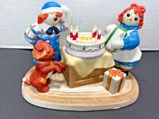 Raggedy Ann and Andy 70th Anniversary Ceramic Figurine Piece by Flambro