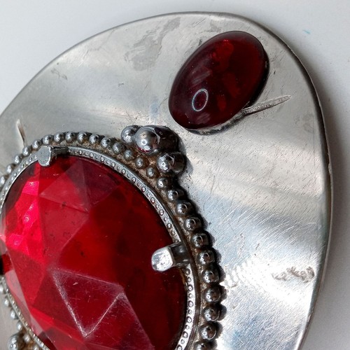 Red Gem Belt Buckle Vintage Country Western Bling Cowboy Cowgirl - Picture 10 of 14