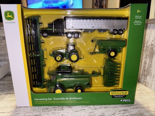 John Deere Harvesting Set Die Cast Replica 1/64 Scale X9 1100 8r 370 Semi Cart