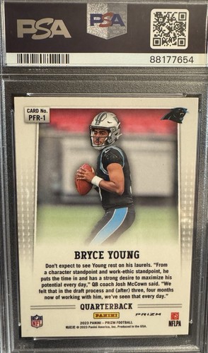 Panini Prizm Bryce Young Silver Rookie Flashback Prizm SP PFR-1 2023 PSA 9 - Imagen 2 de 2