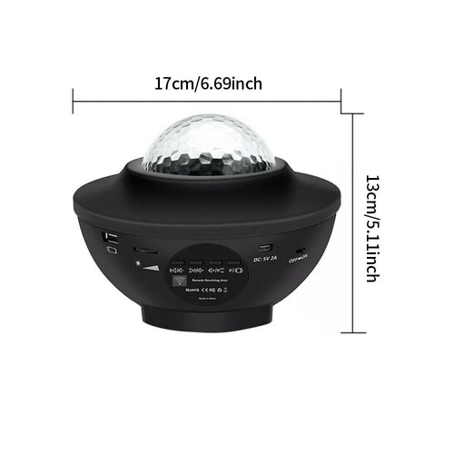 LED Galaxy Starry Night Light Projector Ocean Star Sky Party Baby Kids Room Lamp - Bild 10 von 10