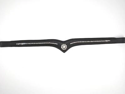 GS- SPORTS Stirnriemen Stirnband edel mit Strass- Steinen V Form für Trensen Kandaren