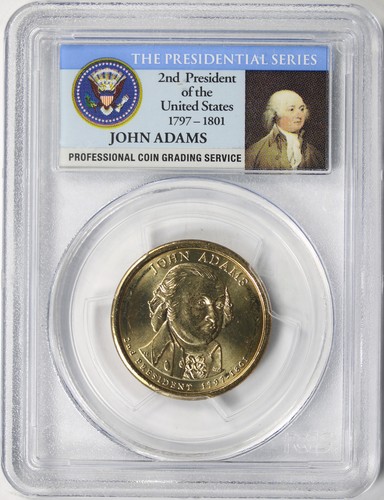 2007-D John Adams 1 $ Presidential Dollar PCGS MS64 First Day of Issue Position A - Bild 1 von 4