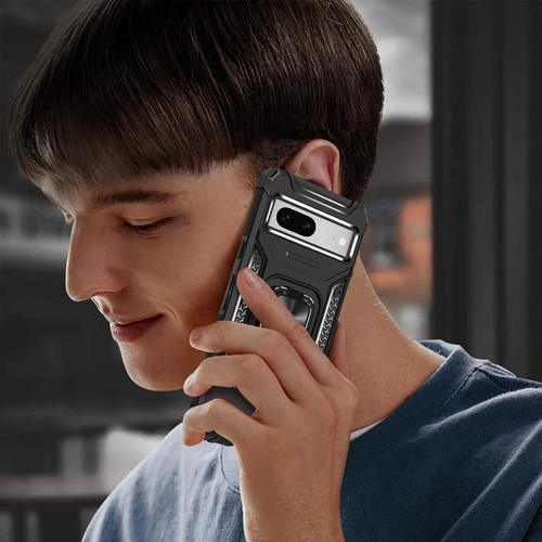 Coque Téléphone Robuste Antichoc avec Protecteur d'écran pour Google Pixel 7a - Noir - Photo 9 sur 9