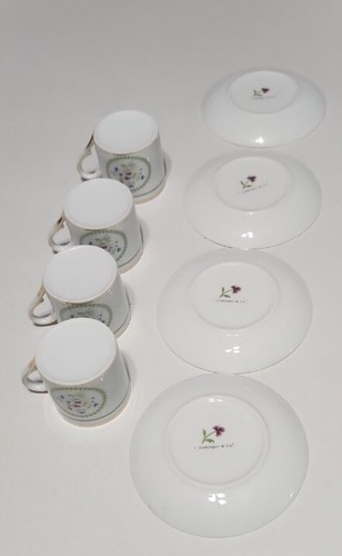 Juego de 8 piezas de tazas y platillos de 4,5"" I.GODINGER ""PETIT FLEURS"" DEMITASSE - Imagen 9 de 9