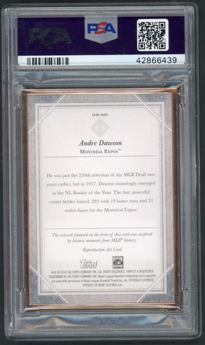 2018 Topps Transcendent Andre Dawson PSA 10 GEM MINT Origins Sketch Reproduction - Picture 2 of 2