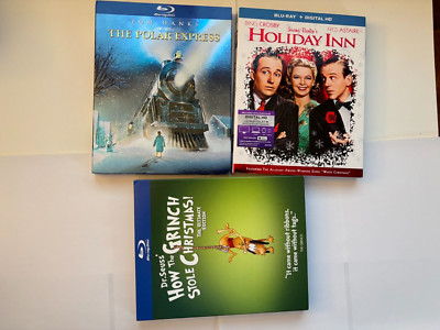 How The Grinch Stole Christmas, Polar Express & Holiday Inn Blu-ray W/Slipcover