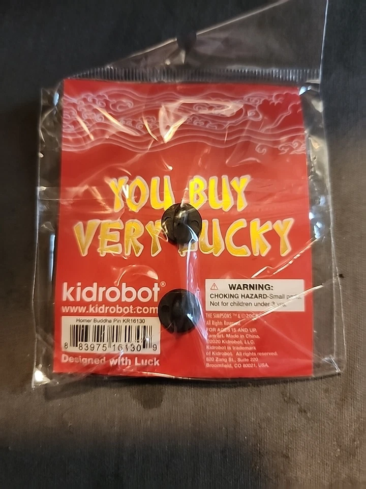 The Simpsons Homer on Donut Buddha Kidrobot Enamel Pin NIP - Image 2 of 2