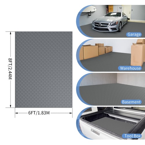 Grey Garage Floor Mat Coin Plate PVC Vinyl Flooring Rolls Trailer Non-Slip US - Picture 44 of 70