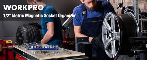 WORKPRO 1/2 -Inch SAE/ Metric Magnetic Socket Organizer Socket not Included NEW - Picture 14 of 19