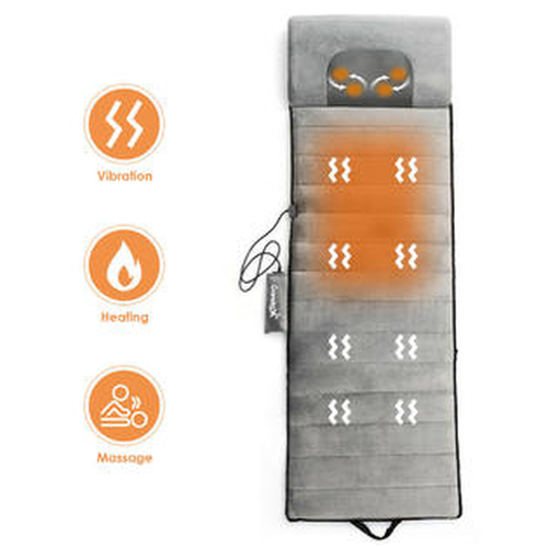 Costway Foldable Full Body Massage Mat Heated Neck Massager W/ 5 Vibration Modes - Picture 11 of 12