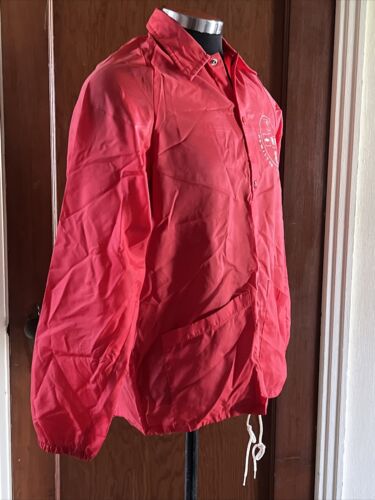 Vtg GM Chevy Pontiac Car Dealership Hamilton Fairfield OH Rain Jacket Large Red - Picture 2 of 11