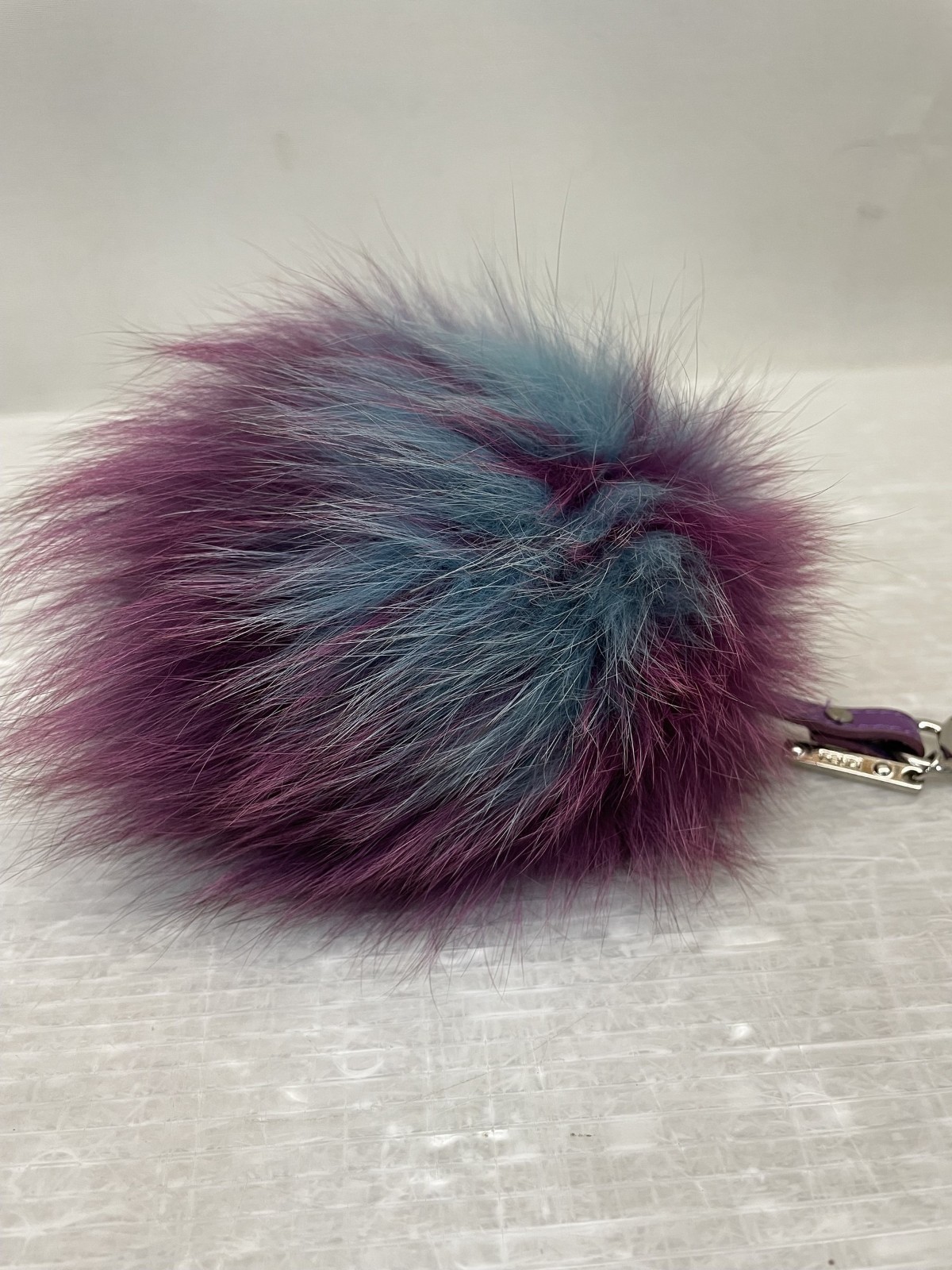 Fendi Fur Leather Pompom Key Chain Charm