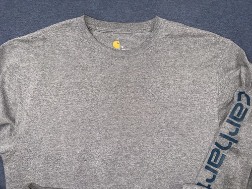 Camisa de manga larga Carhartt K231 020 ajuste original gris mezcla de algodón para hombre pequeña - Imagen 14 de 24