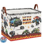 XHWZOF Monster Trucks Storage Basket Kid Gift Toy Bin Empty Nursery Decor Ham
