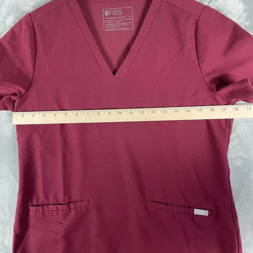 Camisa Médica FIGS Casma Tres Bolsillos, Para Mujer’s M, Cuello en V Granate FW1100 - Imagen 10 de 10