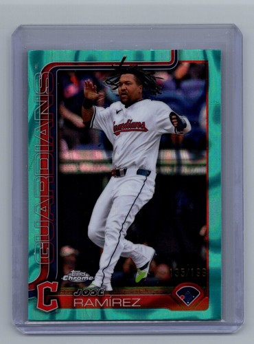 2025 Topps Chrome - Jose Ramirez #12 Teal Refractor /199 Lot (3 total cards)