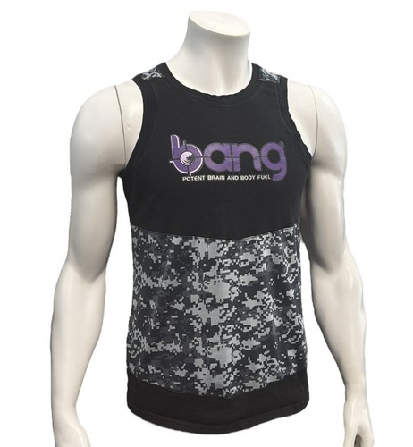 Bang Energy Drink Black Purple White Sleeveless Tank Top Graphic Shirt Medium - Picture 6 of 10