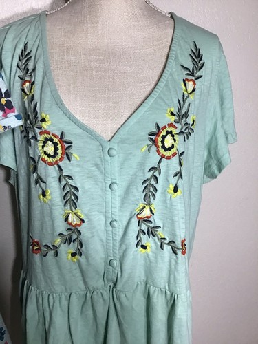 2 Lane Bryant Swing Flatterärmel bestickt Babydoll Top Gr. (22-24).       - Bild 5 von 11