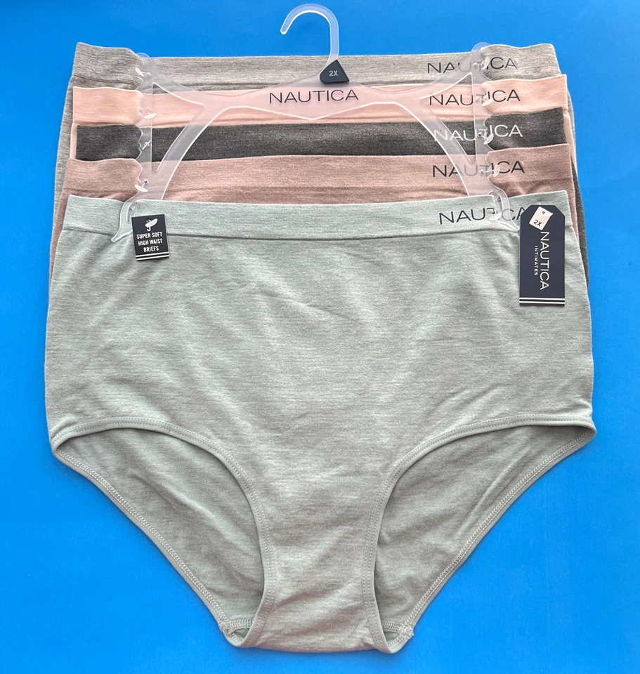 5 pares de bragas calzoncillos 1X,2X,3X Nautica NT6547 súper suaves cintura alta calce elástico Foto 2 de 4