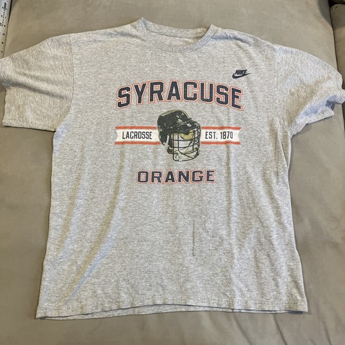 Vintage - Nike - SYRACUSE LACROSSE - Orange - Graphic T Shirt - Men's L / XL - Picture 1 of 3