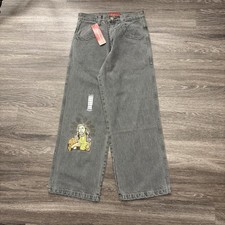 Vintage Pachino Baggy Wide Leg Grey Y2K JNCO Style Jeans 30x30 Jesus Deadstock
