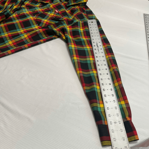 Camisa a Cuadros Dixxon Flannel Co The Kush Para Hombre Colores Rasta Rojo Amarillo Verde Grande - Imagen 5 de 8