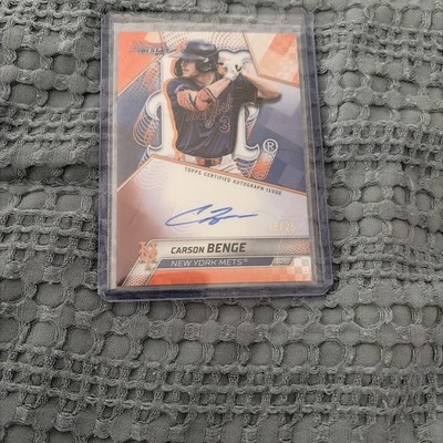 2025 Bowmans Best Baseball Carson Benge On Card Auto /25 Orange X-Fractor  Mets