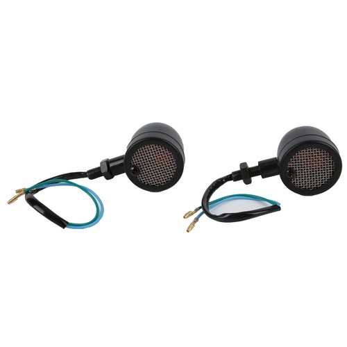 ˘2pcs Motorcycle LED Turn Signal Lamp 12V Vintage Yellow Light Black Shell - Picture 2 of 12